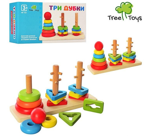🧸 Деревянная игрушка Пирамидка-ключ (MD1321)⭐